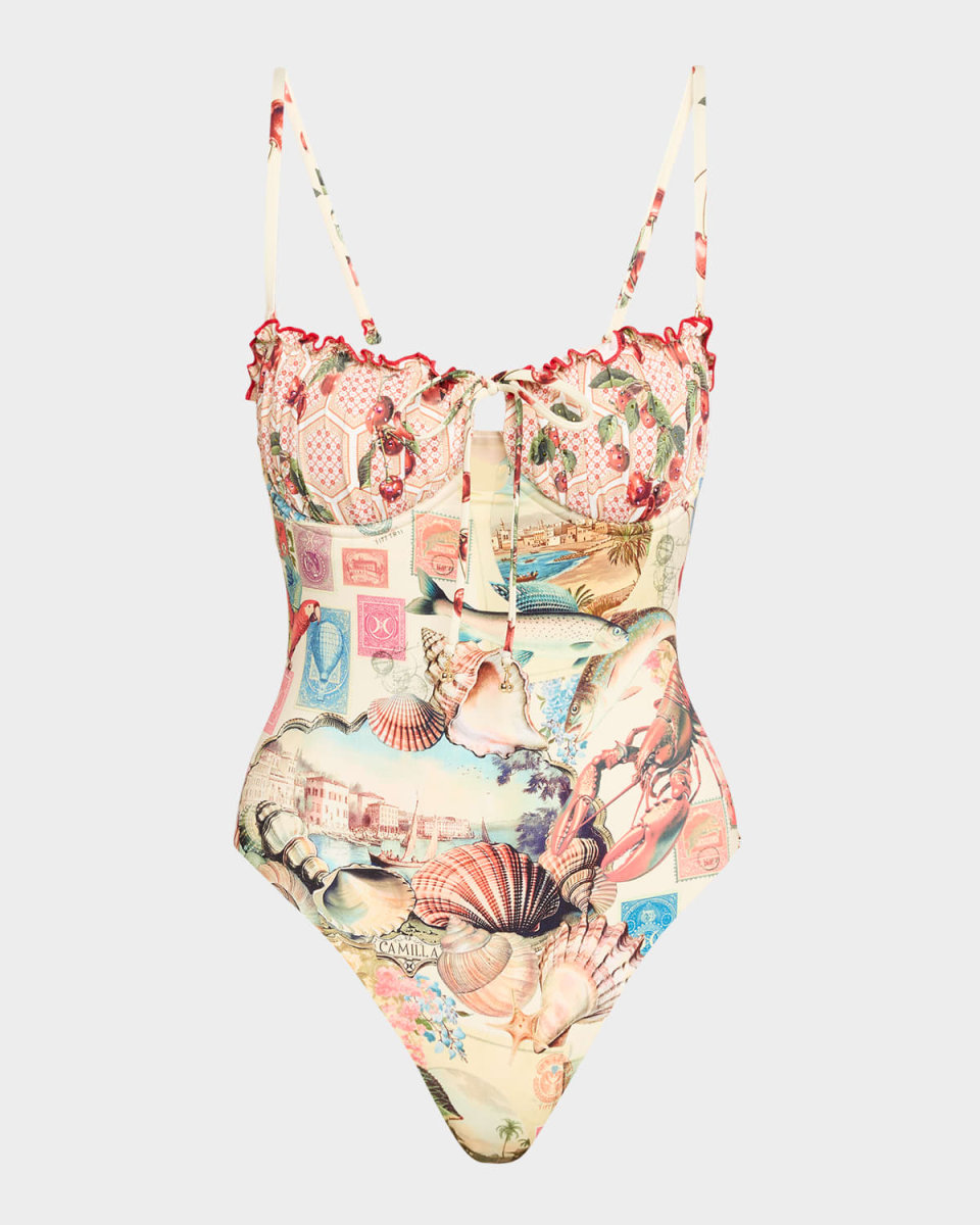 Notes From the Road Ruched Underwire One-Piece Swimsuit